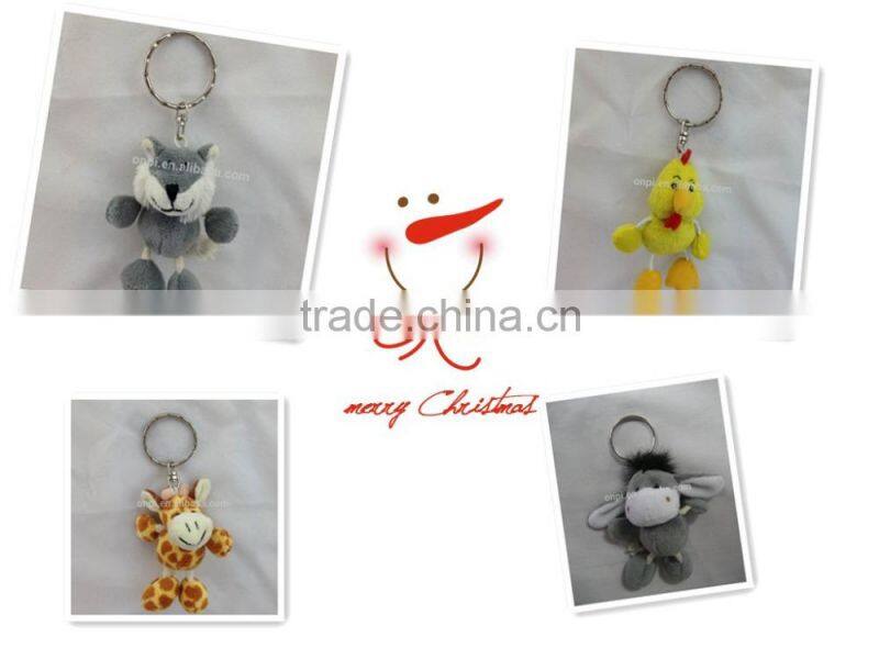 Hot sale promotional plush keychain toy, plush wolf keychain toy