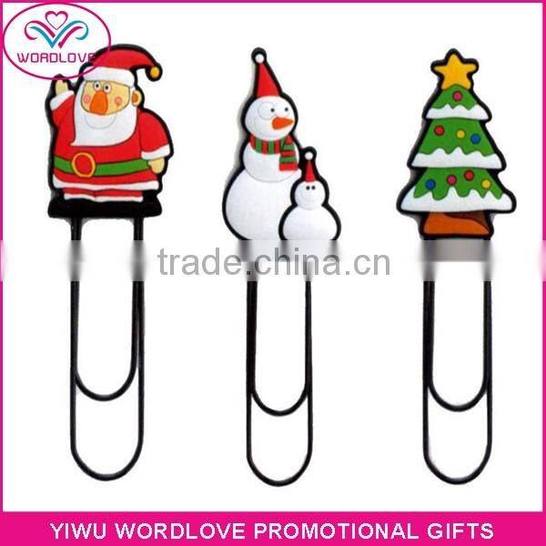 cheap customized office supply soft PVC bookmark metal file clip