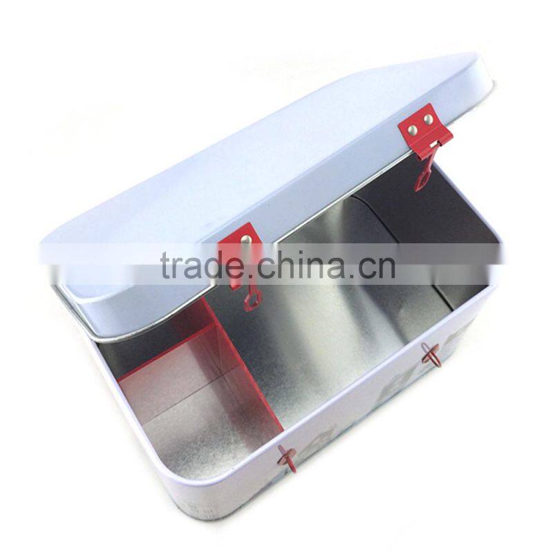 High quality frist aid tin can, medical tin box for storage