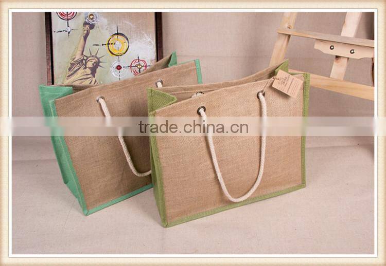 white cotton tote portable jute shopping bag burlap sack