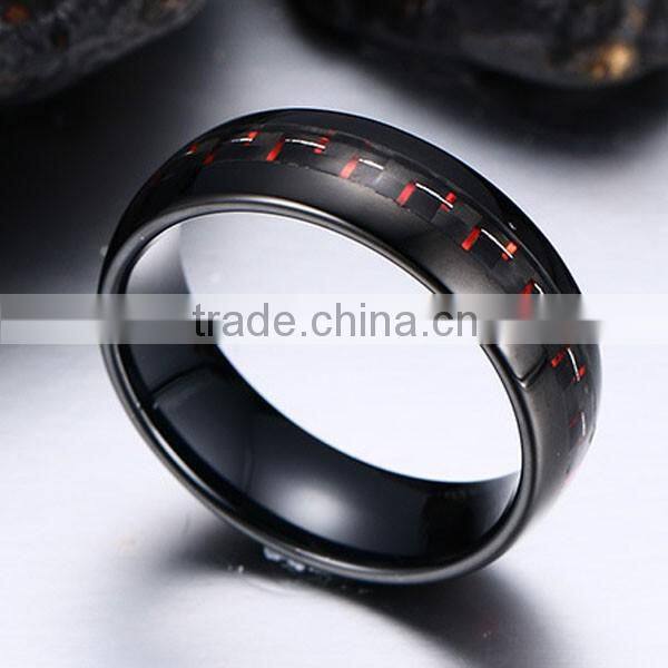 New Fashion Retro Fiber Tungsten Steel Ring