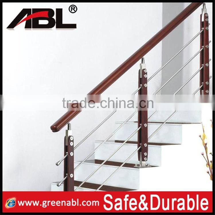 HOT sale ABLinox wood and stainless steel stairs railing