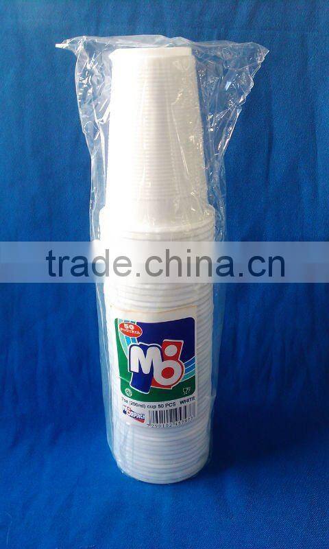 C077092,7oz (207ml) PP disposable plastic white soybean milk cup