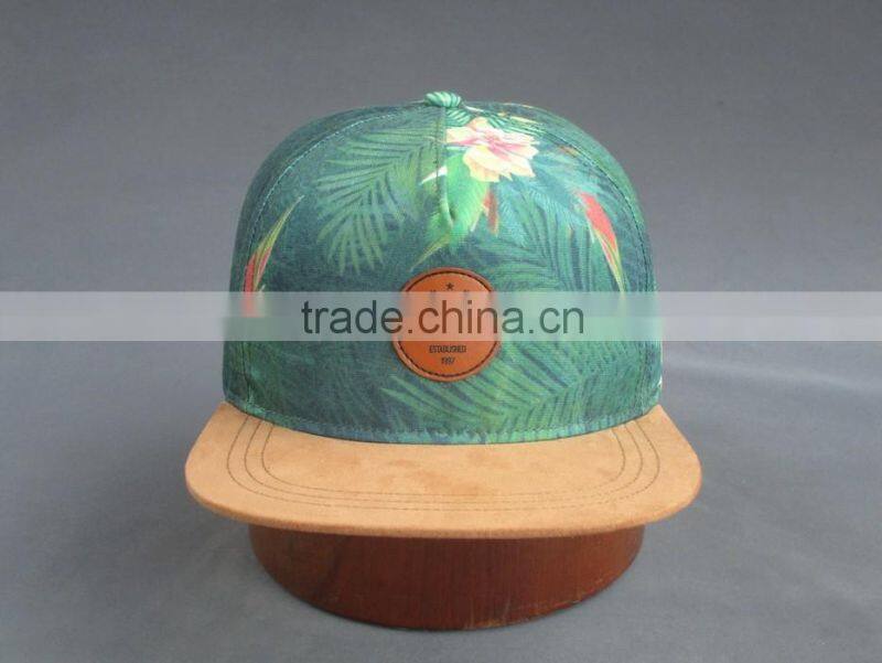 BSCI Aduit custom 5-panel snapback cap with printing logo