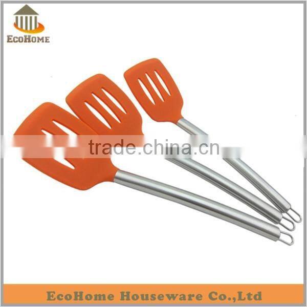 EC061AM Non Stick Heat Resistant Silicone & Stainless Steel Spatula,Slotted Spatula Turner