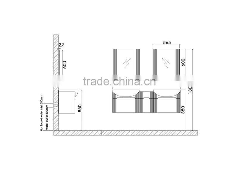CRW TB3359 Cheap Bathroom Cabinet Double Sink
