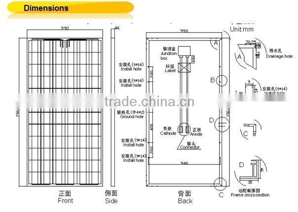 High Efficiency 255-305W Polycrystalline Solar Panel