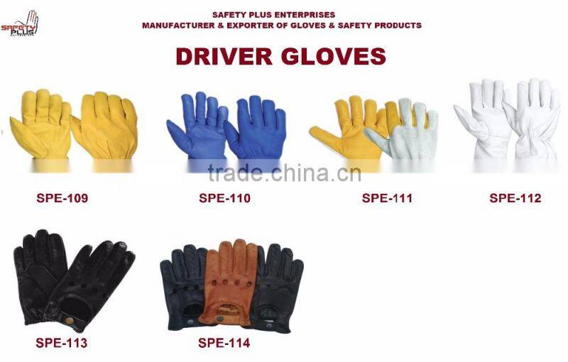 Leather Driver gloves, safety leather gloves, safety gloves