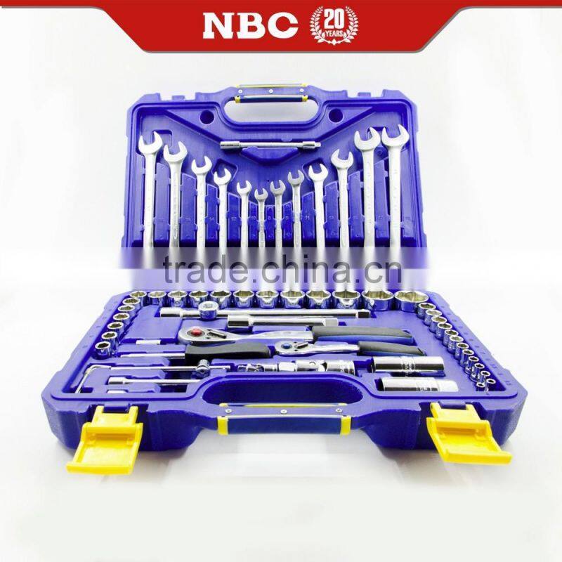 60pcs 1/2" and 1/4" Mechanic Tool Box Set Hand Set Tools