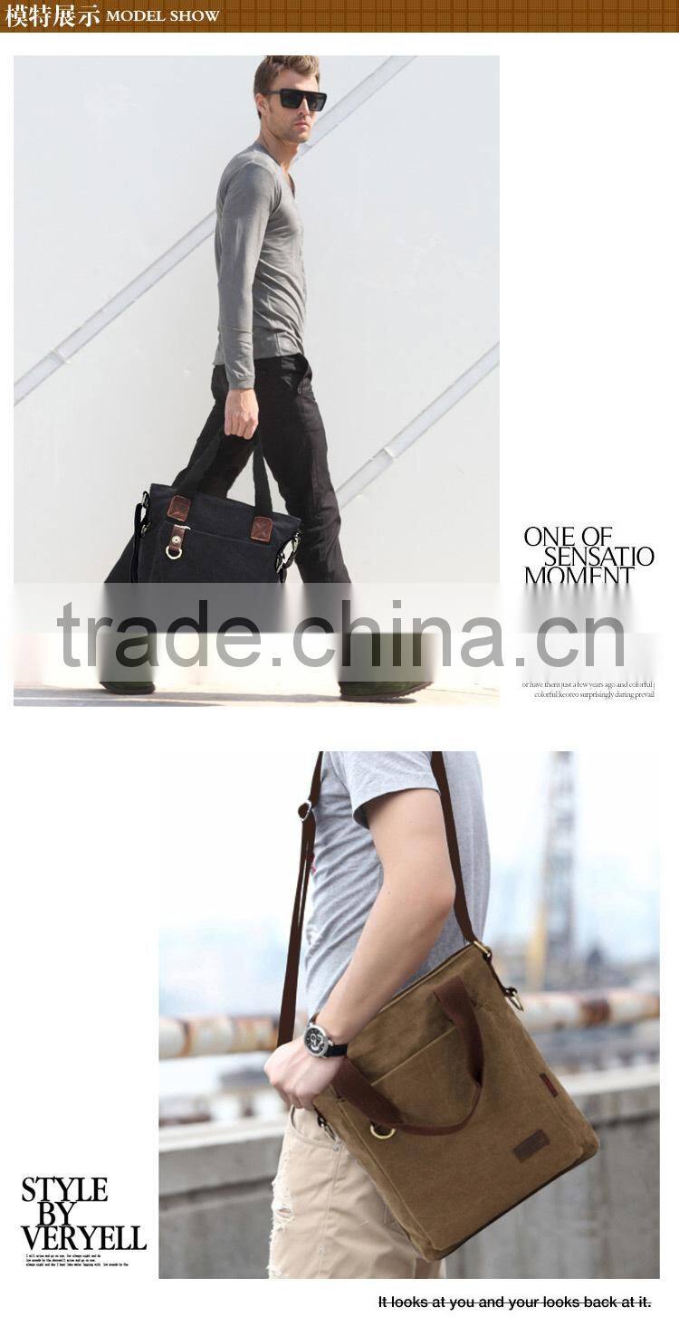 Concise Tablet Messenger Bag For Men Vertical Messenger Bags For Men Crossbody Bag White Cotton Canvas Messenger Bag