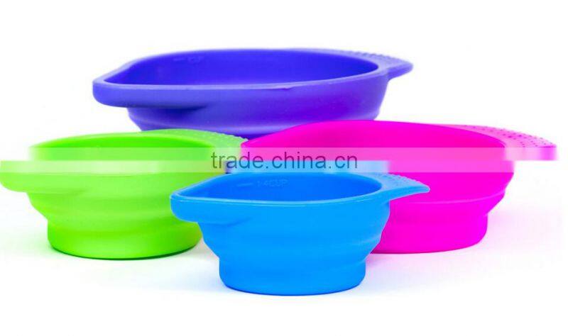 Colorful Kitchen Hot Selling Silicone collapsible Measuring Cups custom silicone cup