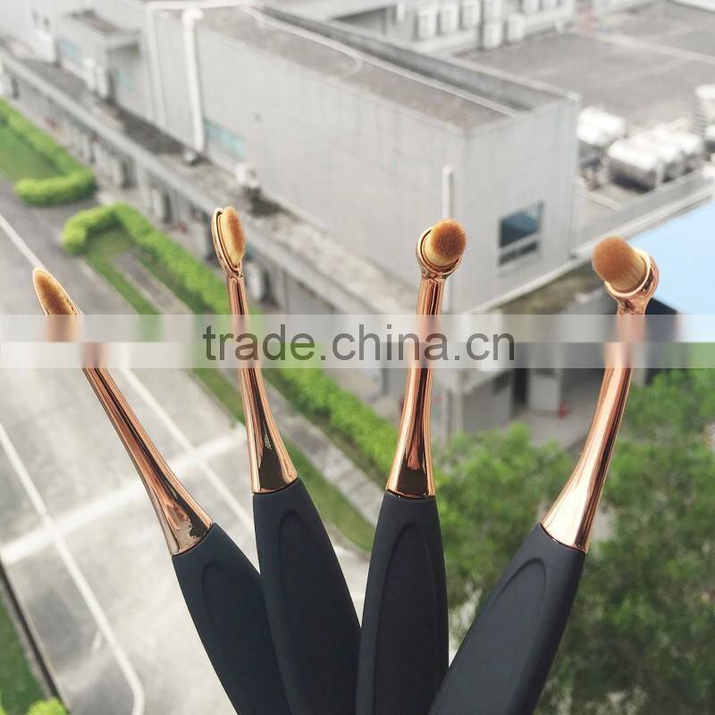 2016 High Quality Big Toothbrush Shape Gold And Black 10pcs Makeup Brush Sets