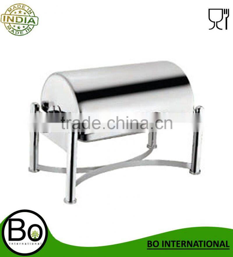 Stainless Steel Global Rectangular Roll Top Chafing Dish