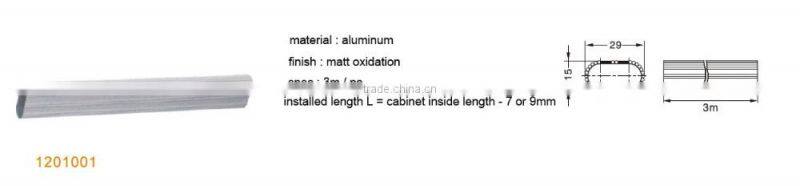 aluminum wardrobe hanging rails 3m per pc