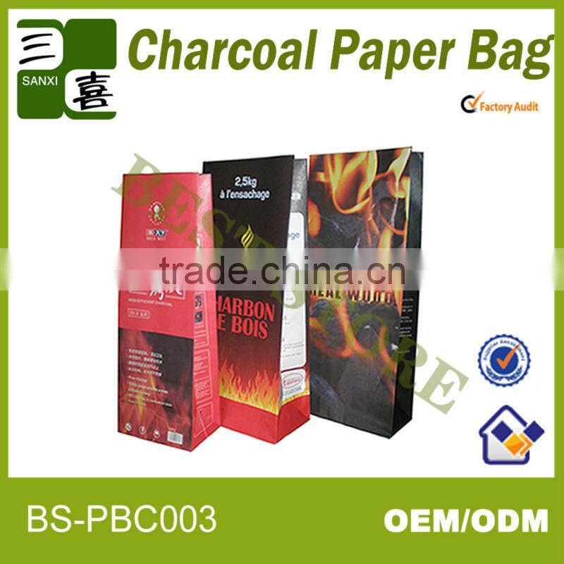 BBQ kraft Charcoal kraft paper bag for 5KG charcoal package