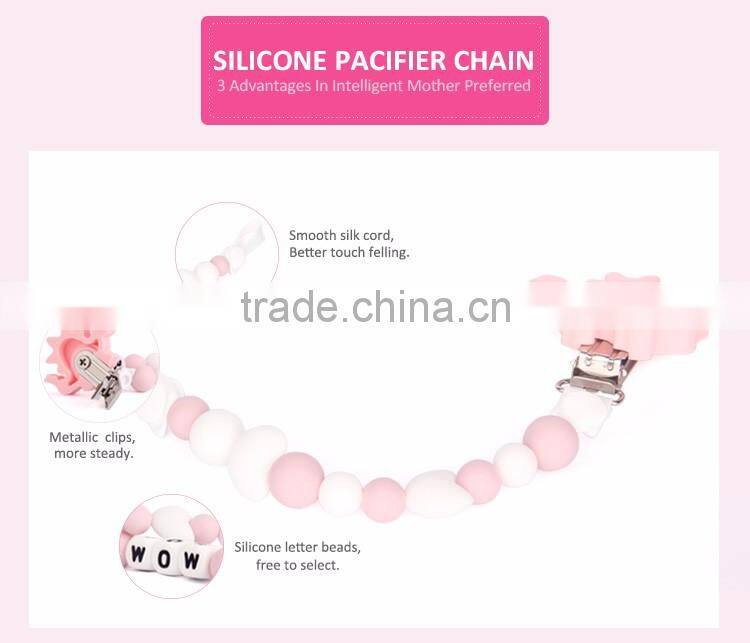 Make From Food Grade Silicone DIY Baby Pacifier Chain Baby Teething