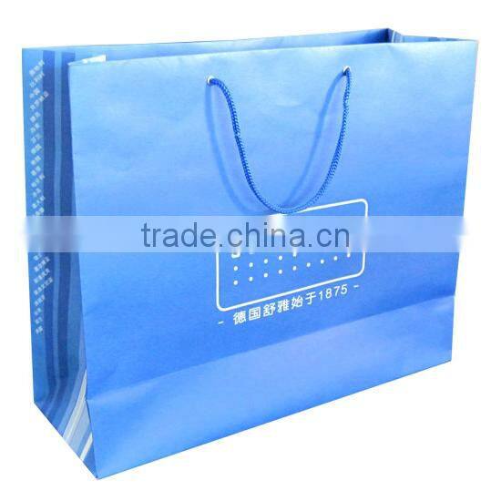 Hot sale paper shopping bag with polyester rope, custom print and design,OEM orders are welcome