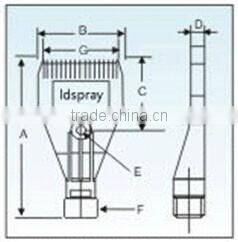 Female thread middle one hole ABS plastic windjet copressed air nozzle