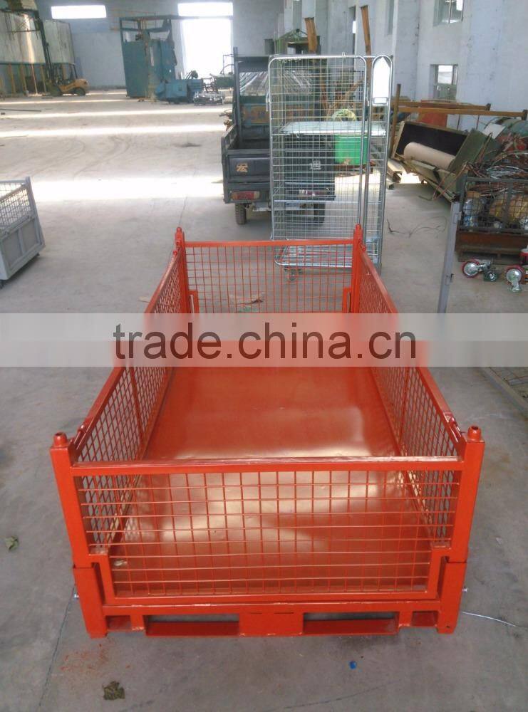 collapsible pallet steel crate wire mesh box