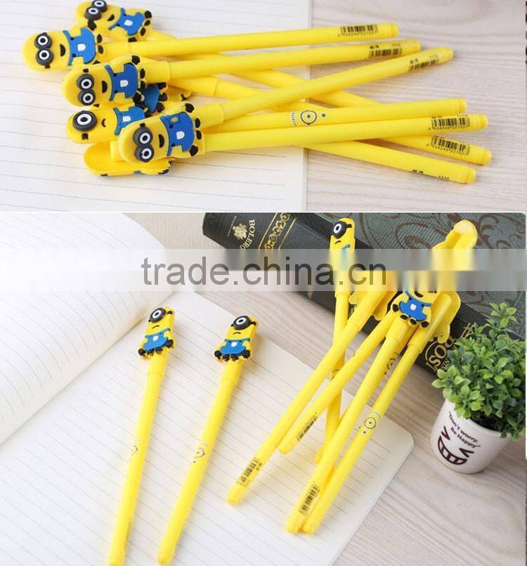 promotional wholesale cheap funny school office stationery mini cartoon plastic minions roller ball point pen
