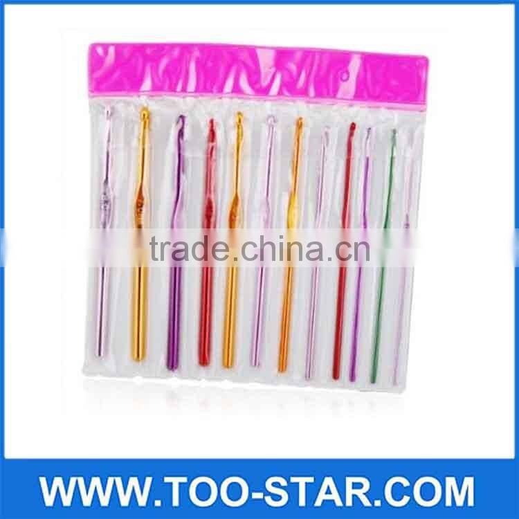 Multicolor Metal Handle Aluminum Crochet Hooks Knit Needles Crochet Hooks