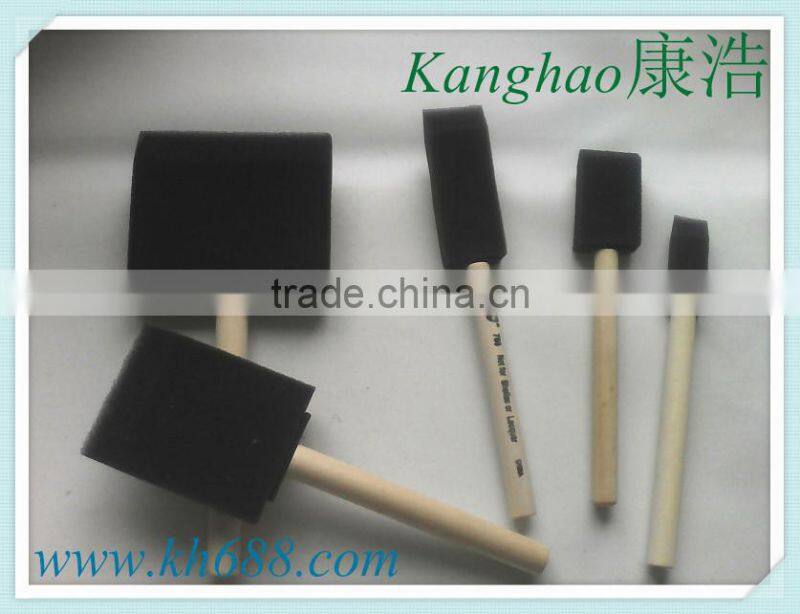 wood handle sponge brush,children using sponge brush,handdrawing brush,sponge painting pen