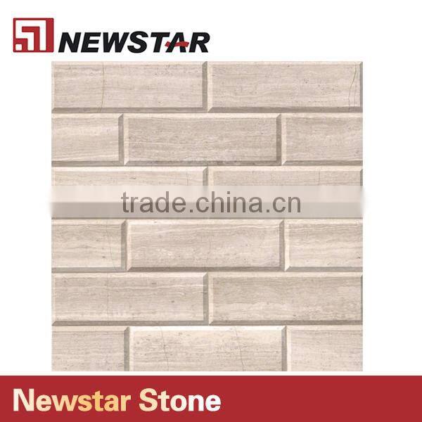 Newstar White Oak Subway Tile Honed Beveled Wooden Marble Mosaic