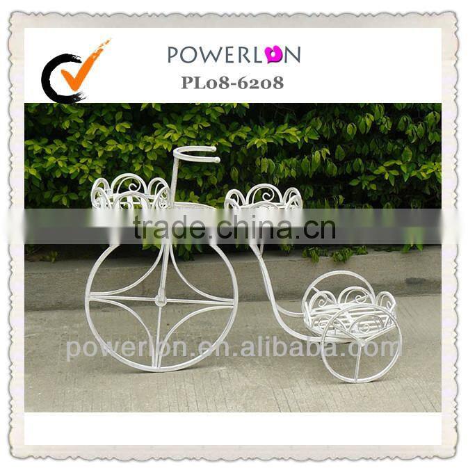 Antique decor garden wrought iron bicycle flower stand