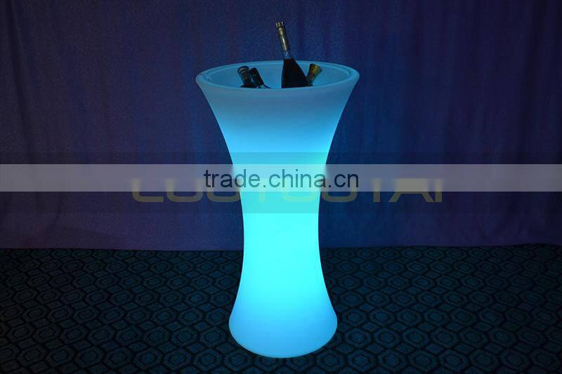 High-grade floor stand LED lighting PE ice bucket/wine cooler/flower port /wine holder/bar ice bucket LTT-CF17