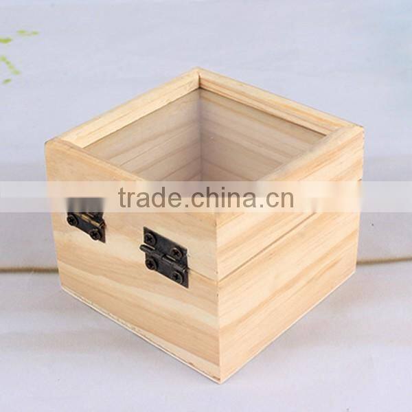 High-grade wooden packaging box transparent window custom display wood box