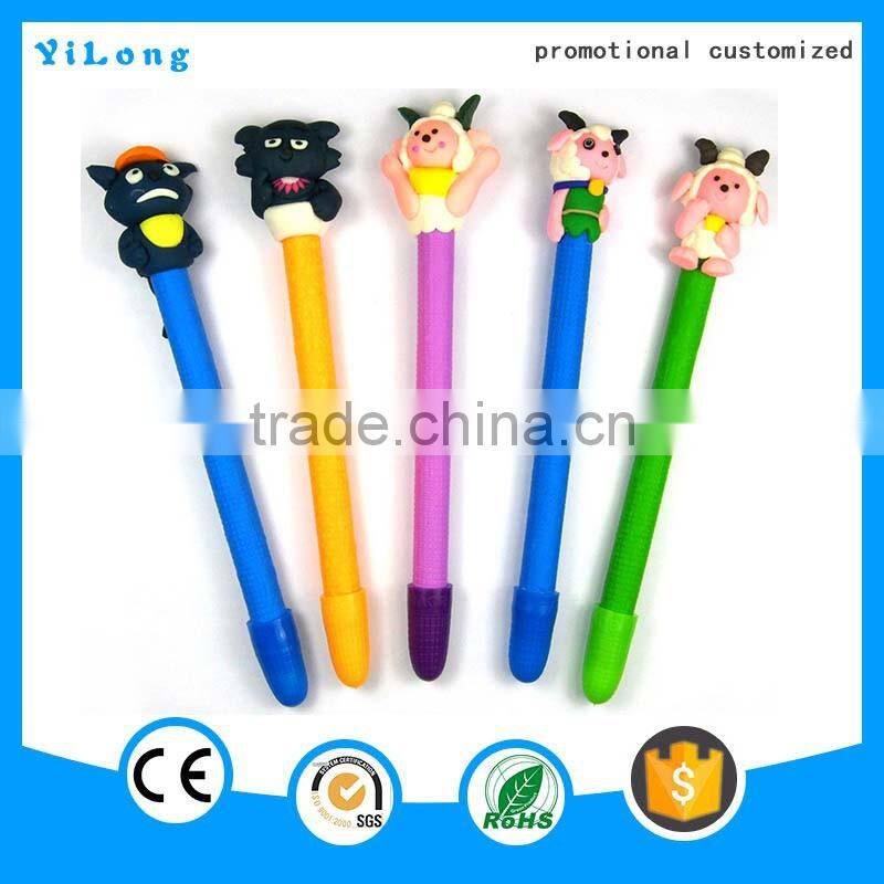 high quality animal head pen polymer clay pen Animation pen