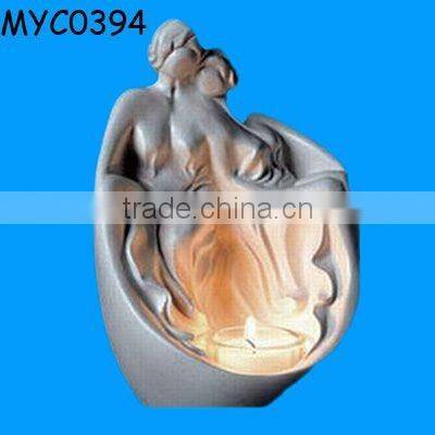 Ceramic lotus flower decoration candle stand