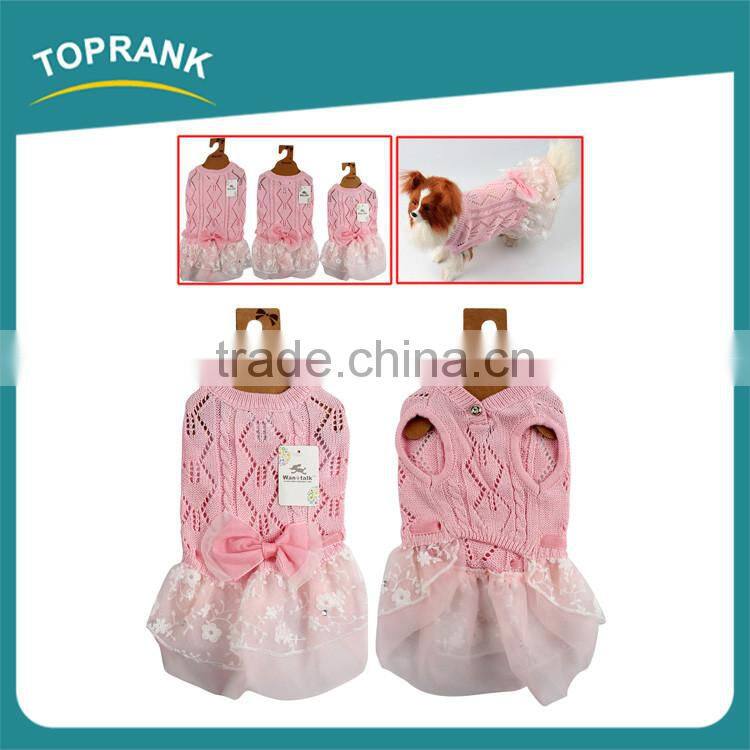 Dog clothes pet accessories pink wedding pet dress dog clothes with bowknot