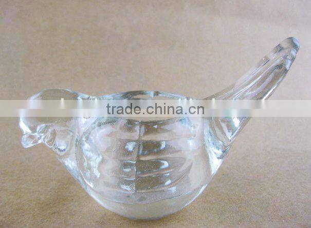 Bird shaped glass candle holder / glassware