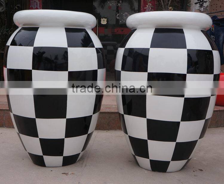 Large fiberglass modern garden pot