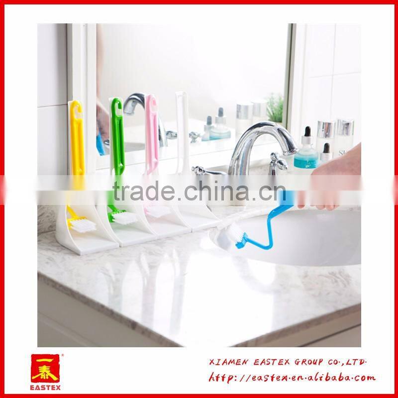 V shape toliet and edges cleaning brush with holder