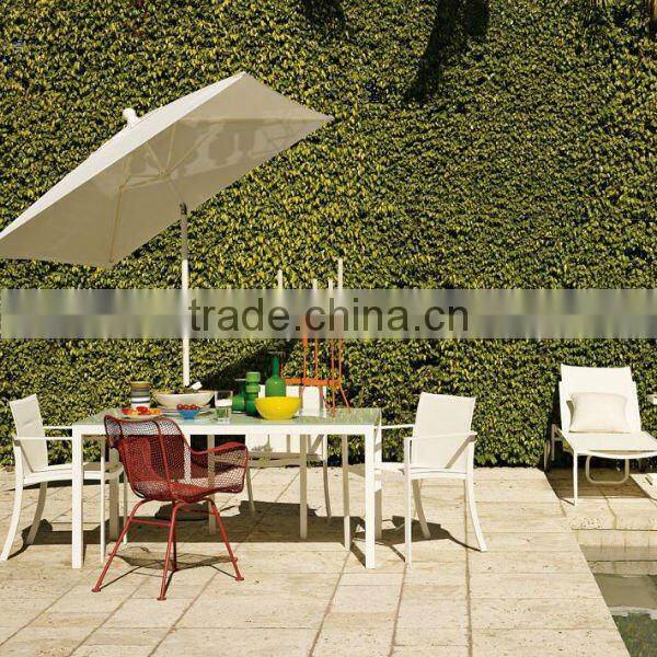 Barrow Glass-Top Rectangle Outdoor elegant white glass dining table