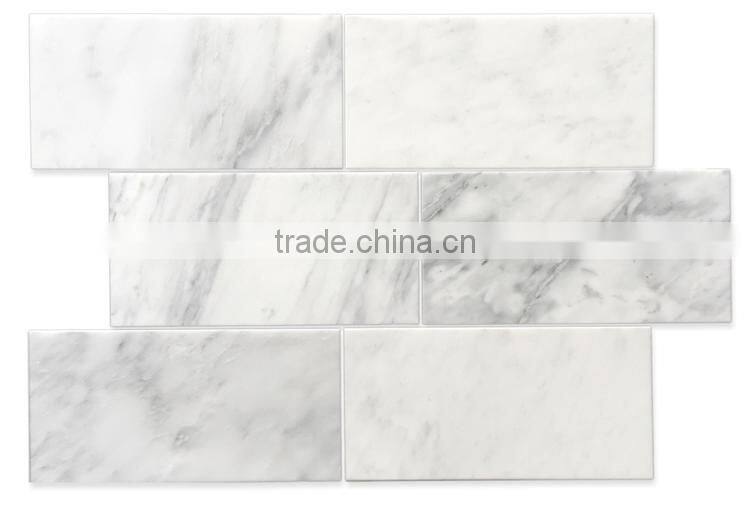 High quality heat resistance natural stone white marble tile with promotional price