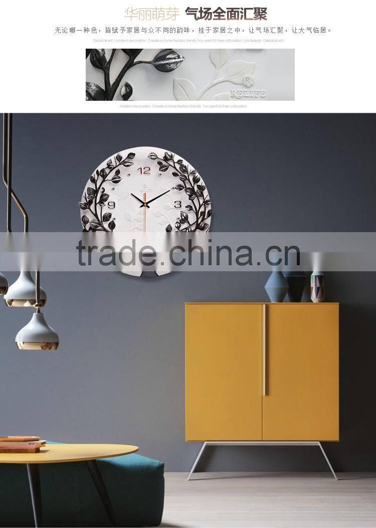 M0026 Momoda Living room dining room Creative fancy elegant 3D tree wall clock quartz home decoration gold silver art wall clock