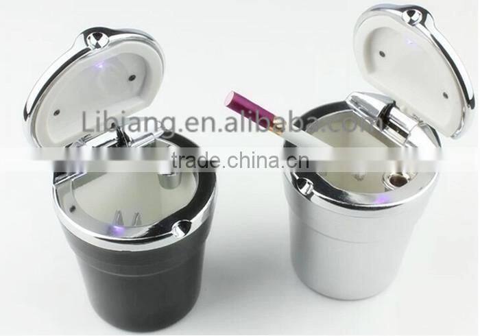 portable zinc alloy ashtray with LED lamp