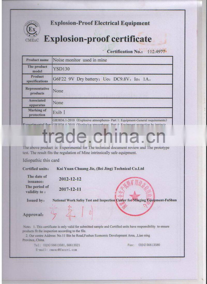 Intrinsically safe Digital Sound Level Meter