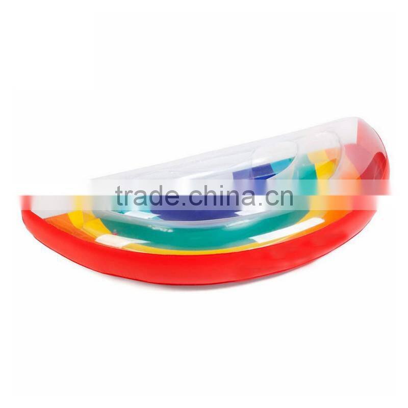 2017 new style leasure giant inflatable rainbow pool float outdoor water party lounge beach game toys for kids and adults