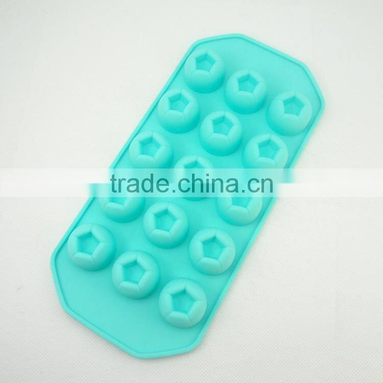Fancy 15 cup five star shaped chocolate shape silicone ice cube maker