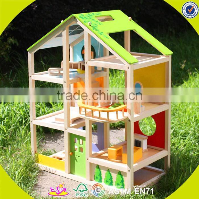 2017 New design wooden big doll house children wooden big doll house unique wooden big doll house W06A158