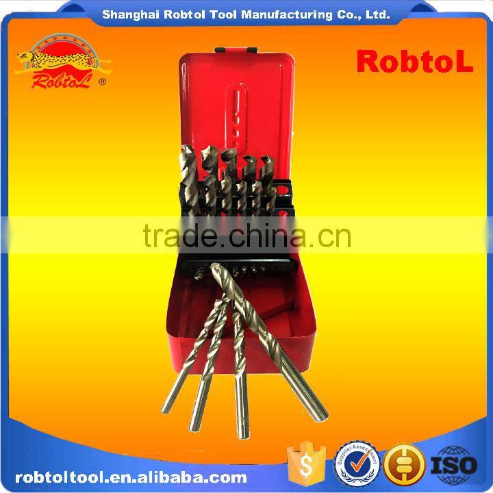 25pcs nano titanium coating straight shank Hss Twist Drill Bits set Cobalt Fully Ground Bright Finish drilling Metal Forged