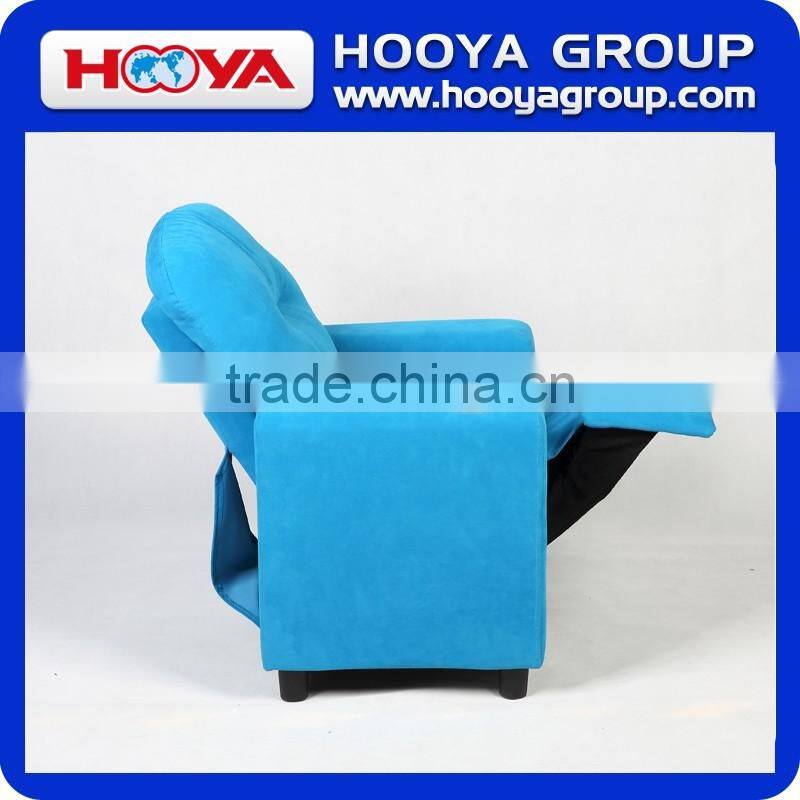 Kids Sofa- blue/brown, W61cm *D53-88cm* H68-75cm,suede cloth+sponge+crude wood