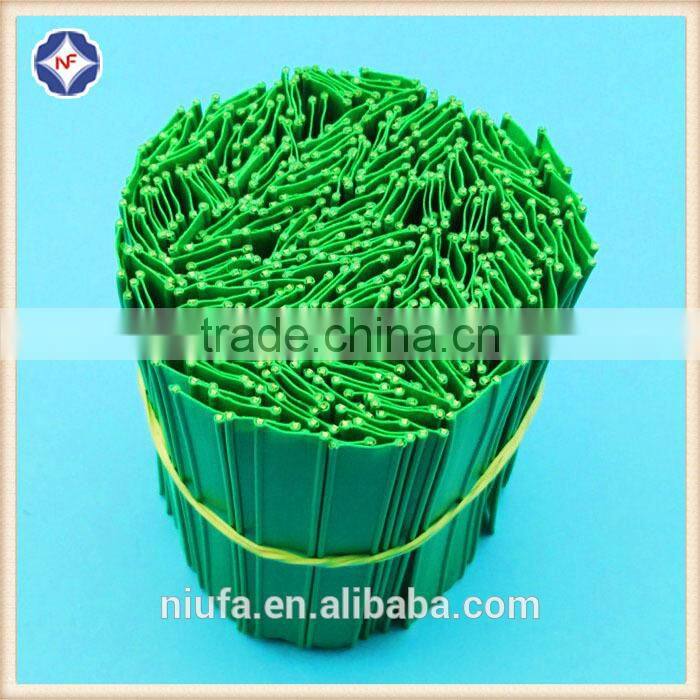 Adhesive plastic tin ties for reclosing coffe bag