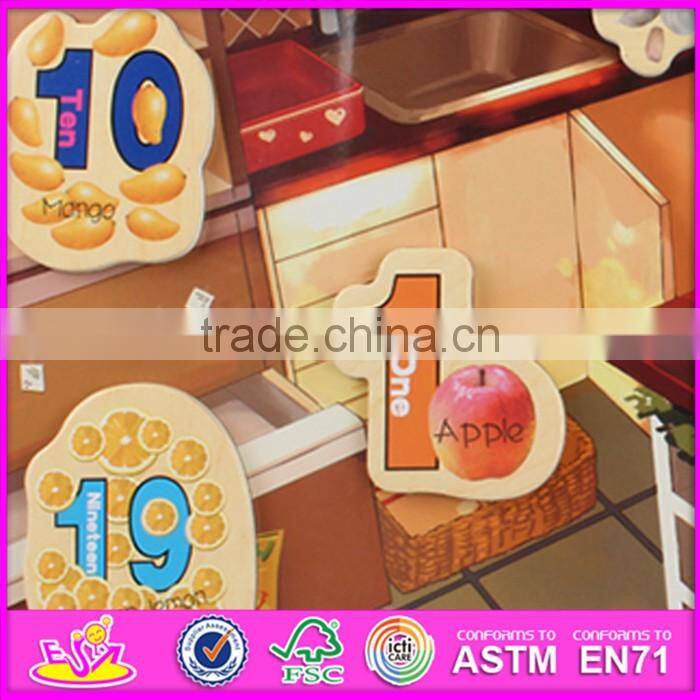 2016 new design 23 pieces educational toy wooden magnetic puzzles for toddlers W14J002