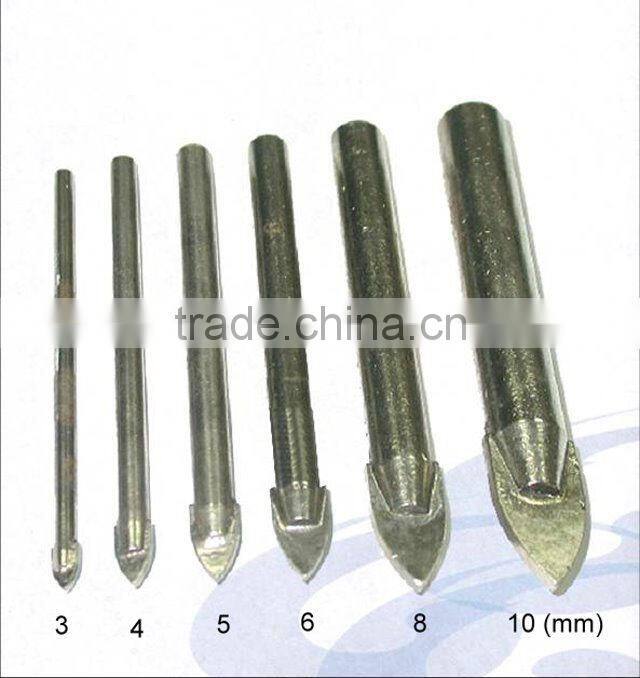 Construction Carbide tip steel shank glass drill tool parts