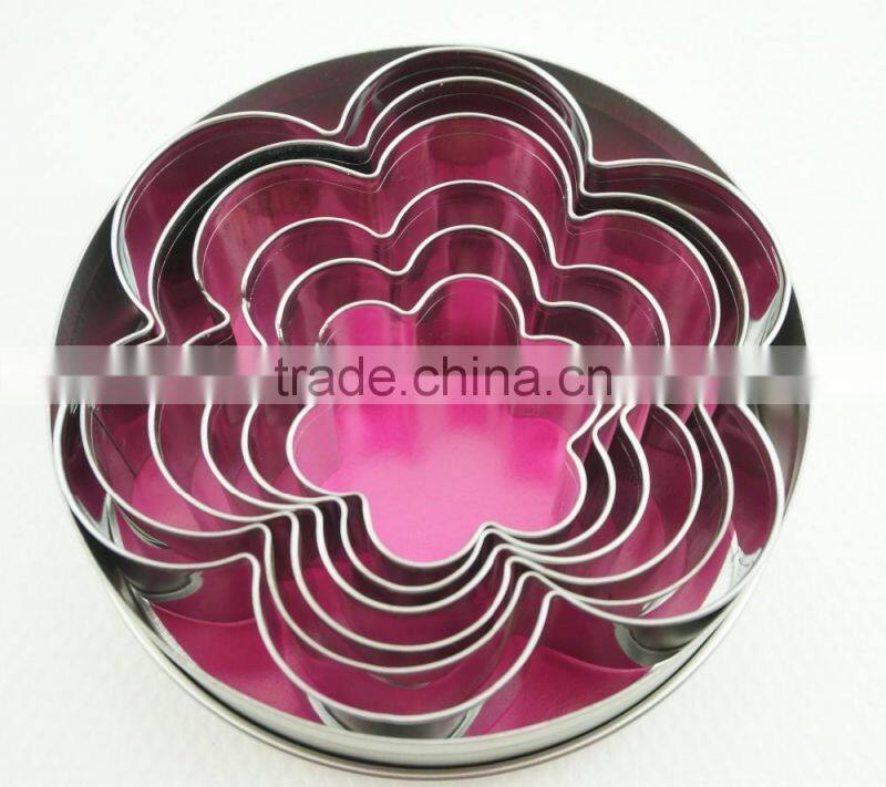 47095 6pcs flowers stainless steel cookie cutter set